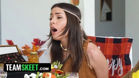 Slutty Aderes Quin and Taylor Vixxen at gushing movie